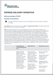Institute for Apprenticeships Express delivery operative