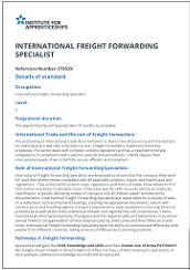 International Freight Forwarding Specialist Apprenticeship Standard